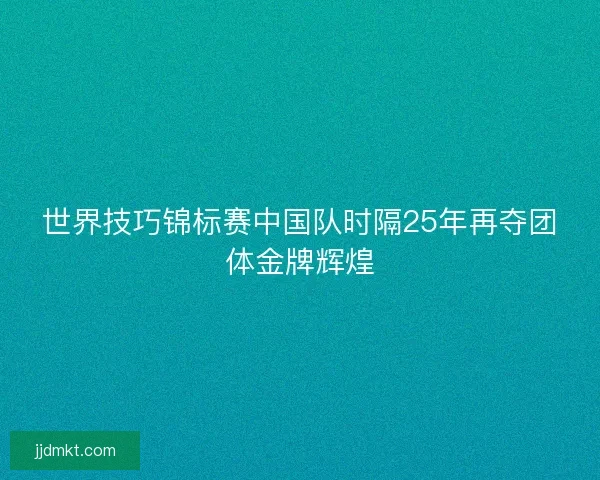 世界技巧锦标赛中国队时隔25年再夺团体金牌辉煌
