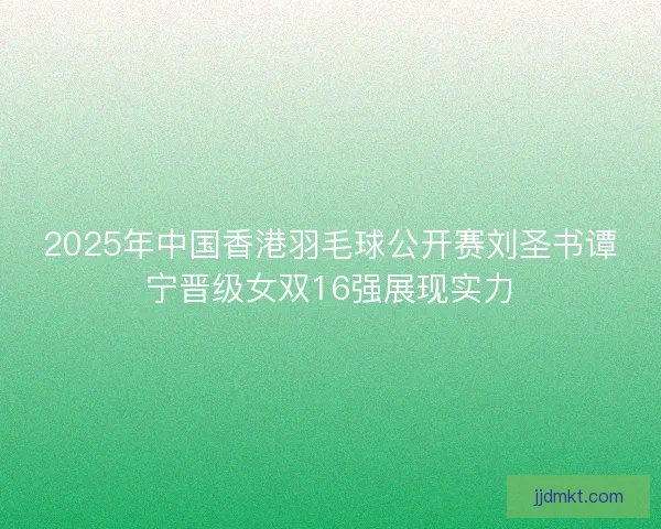 2025年中国香港羽毛球公开赛刘圣书谭宁晋级女双16强展现实力