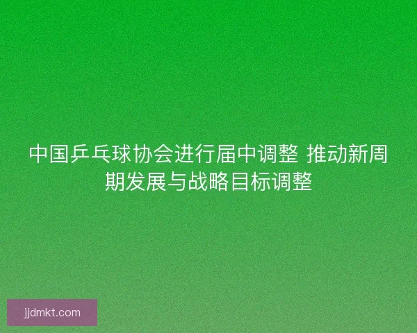 中国乒乓球协会进行届中调整 推动新周期发展与战略目标调整